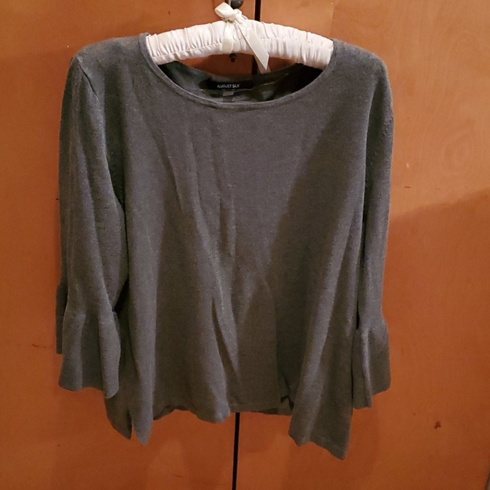 August Silk XL grey 3/4 sleeve sweater